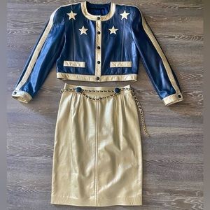 VINTAGE 1990’S GOLD LEATHER SKIRT